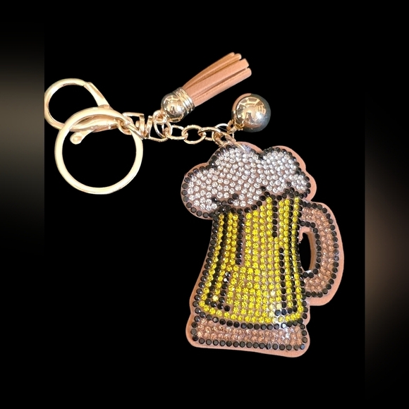 Accessories - Beer Mug Rhinestone Bag Charm/ Keychain